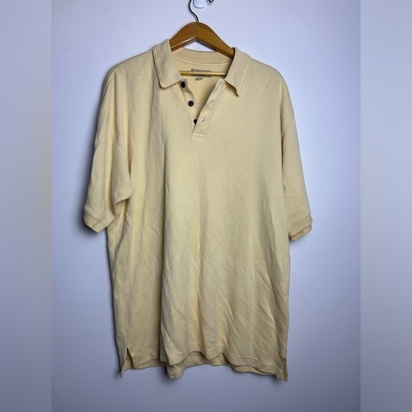Tommy bahama Silk Men’s Polo Short Sleeve Yellow Classic Old money Shirt Sz L - Picture 2 of 12